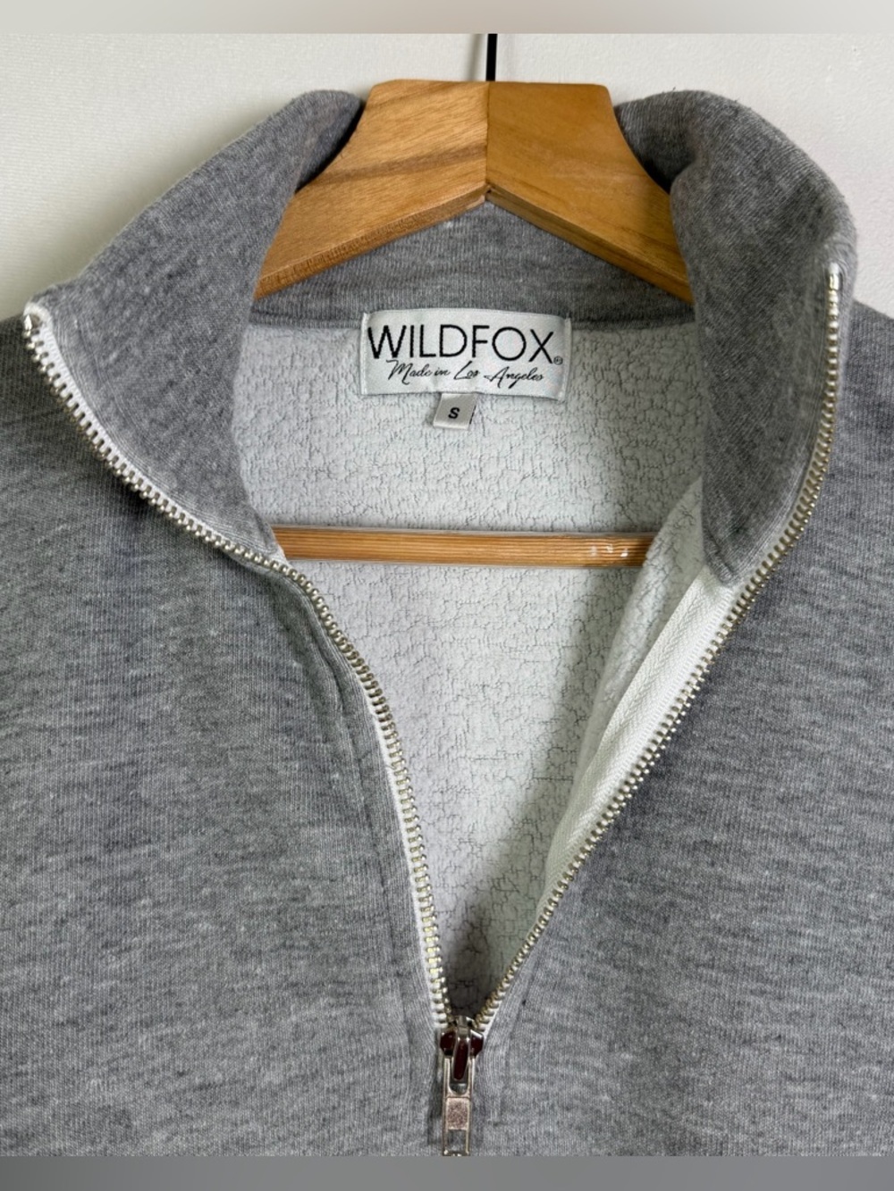 WILDFOX Women’s Quarter Zip Pullover Fleece Colorblock Sweatshirt LA Made Sz S - Picture 5 of 7